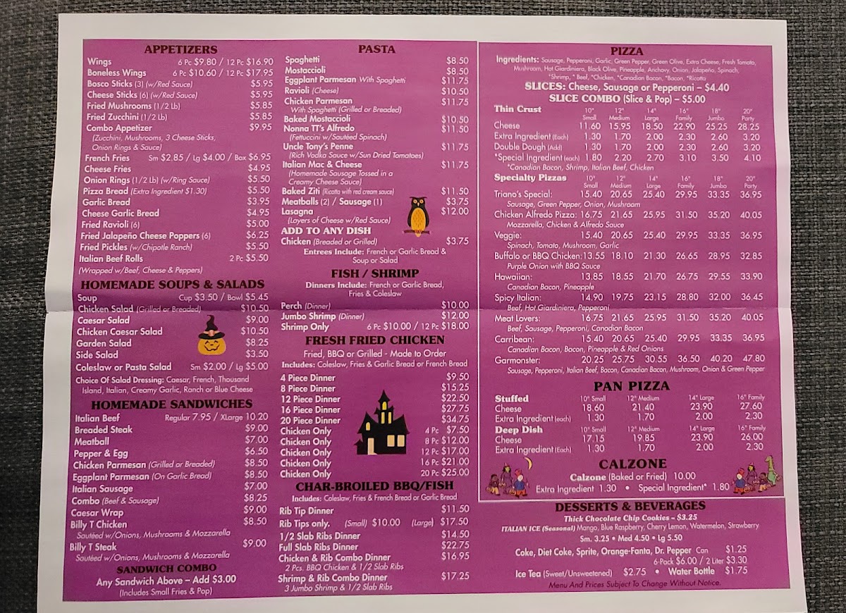 Menu Triano's Pizza-1